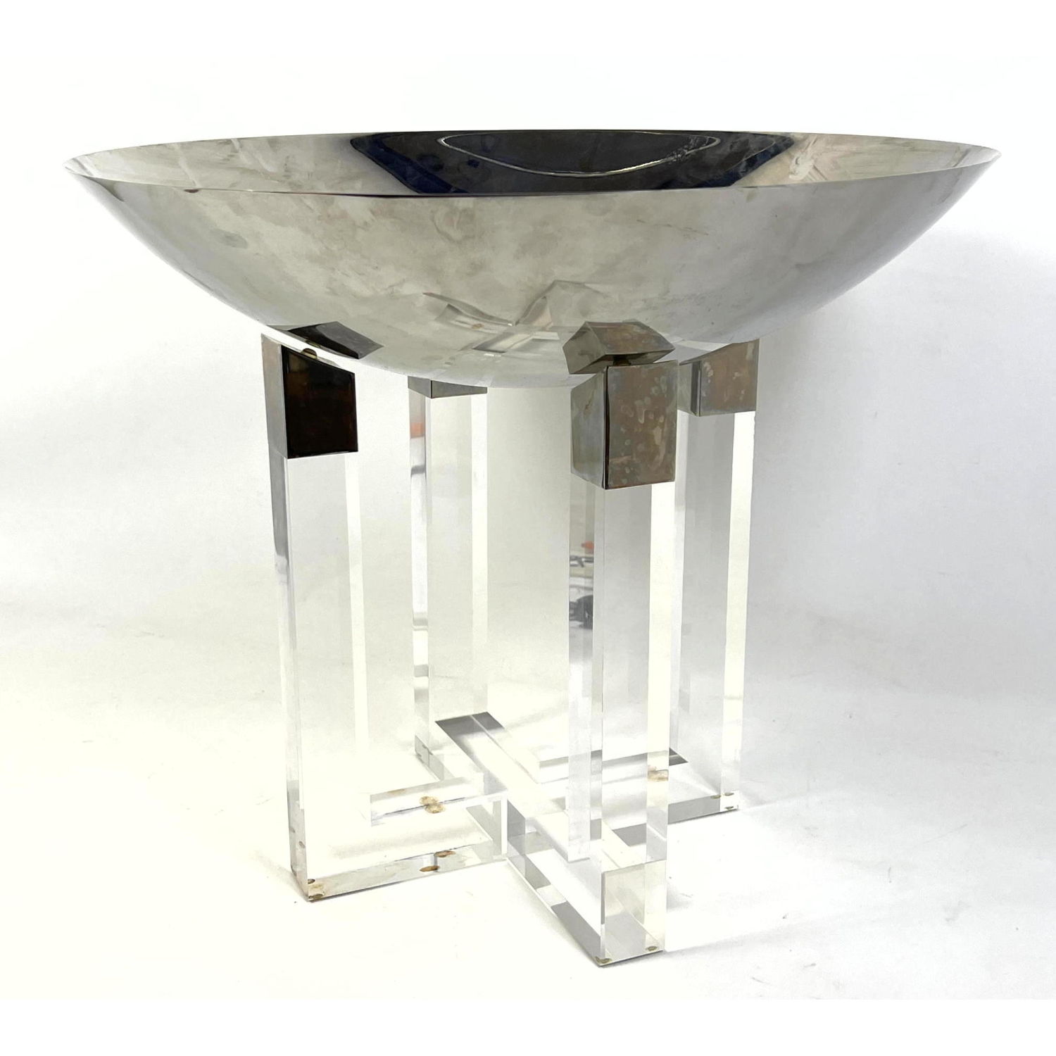 Modernist Chrome Bowl Compote on
