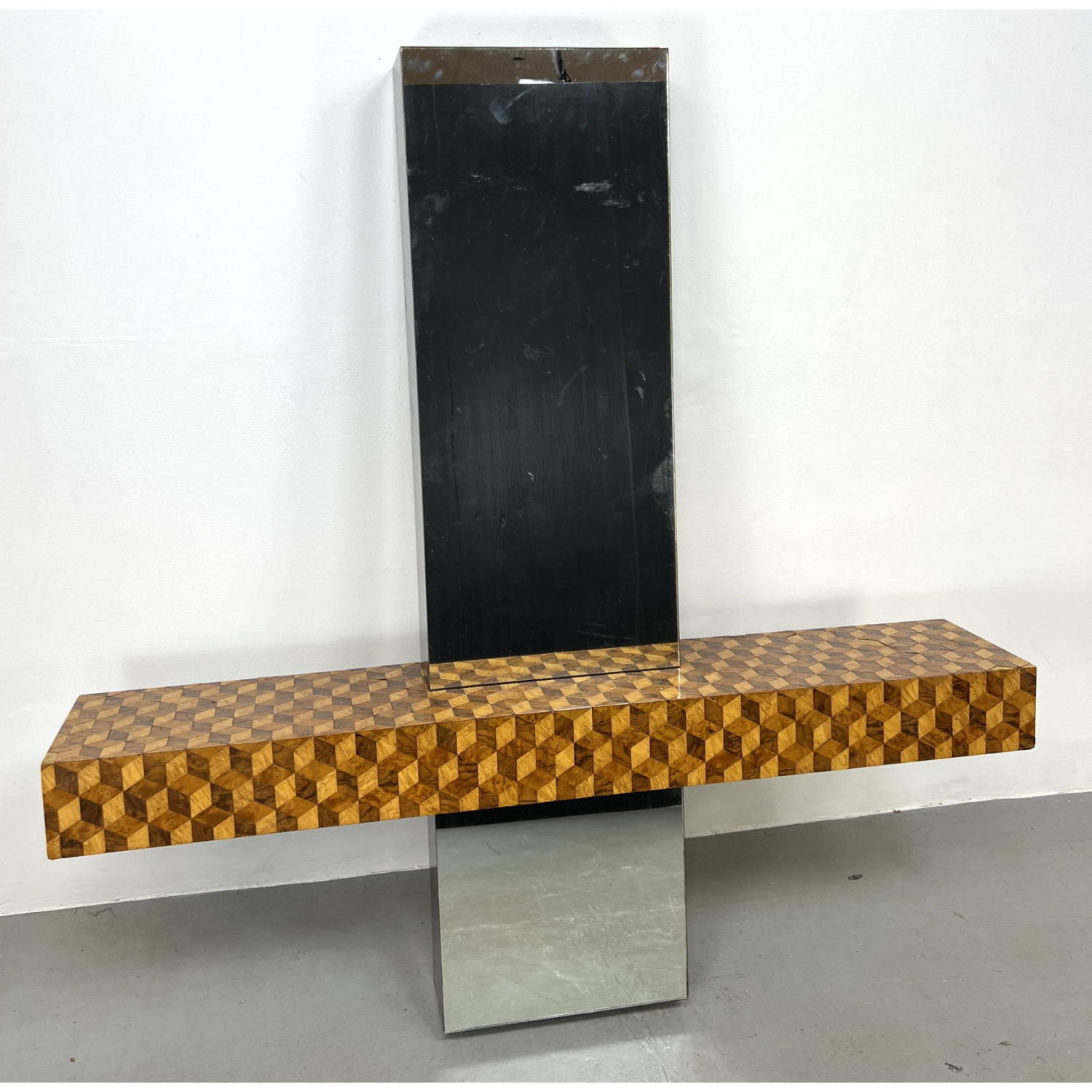 Geometric Parquetry Console Table