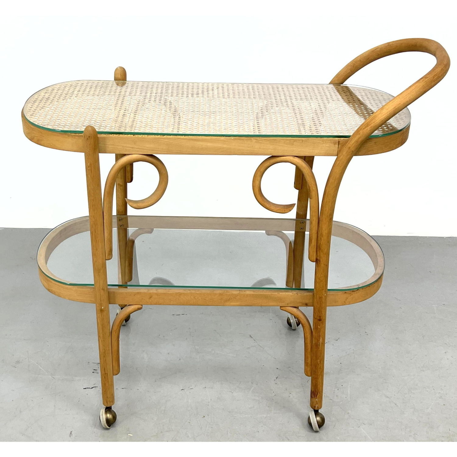 Thonet style Rattan Rolling Tea Serving