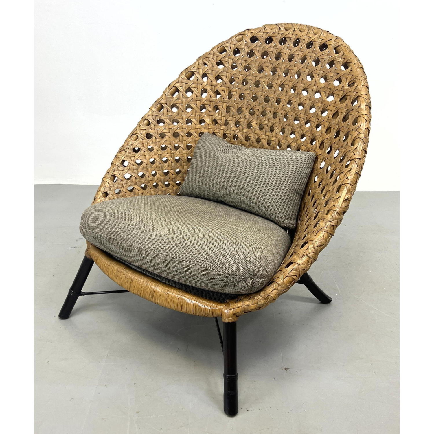 Bernhardt Woven Rattan Lounge Chair.