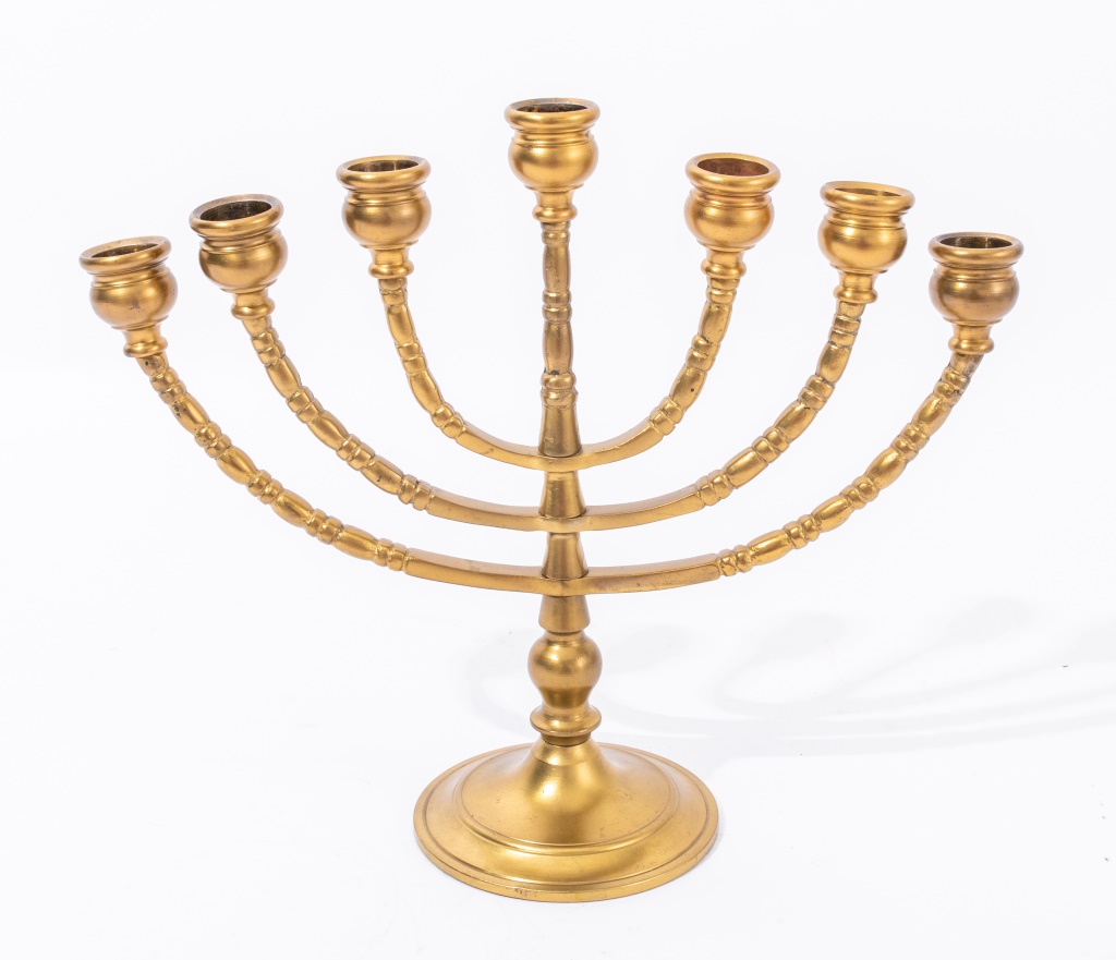 JUDAICA BRASS MENORAH Judaica brass