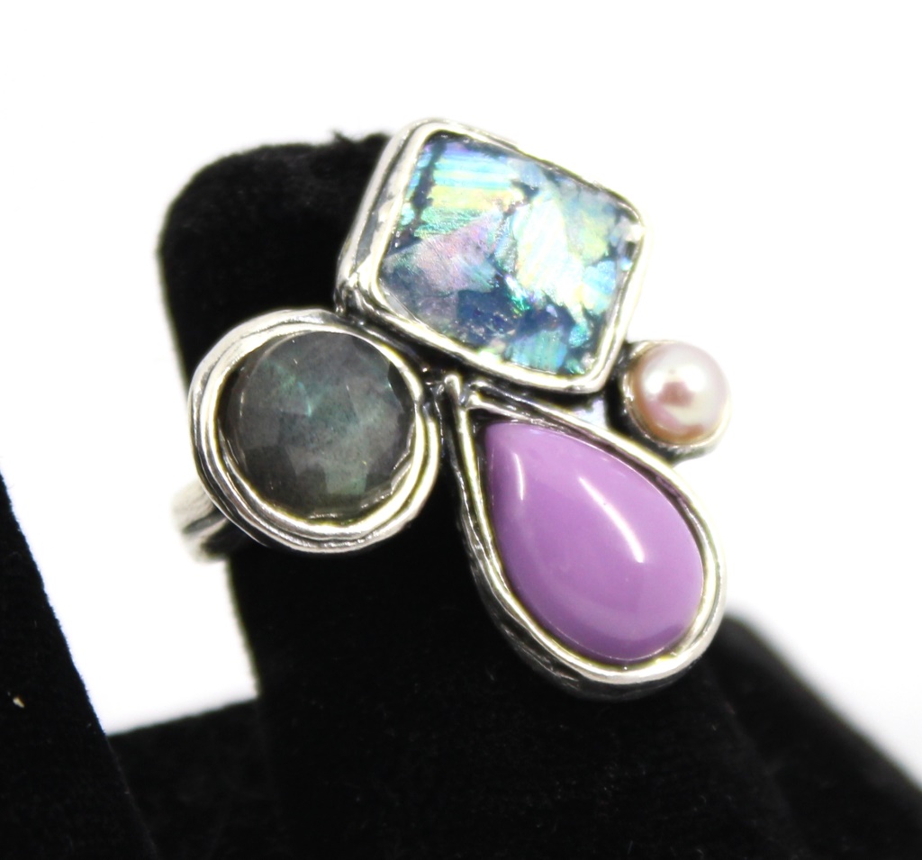 STUDIO ART JEWELRY SILVER, GEMSTONE,