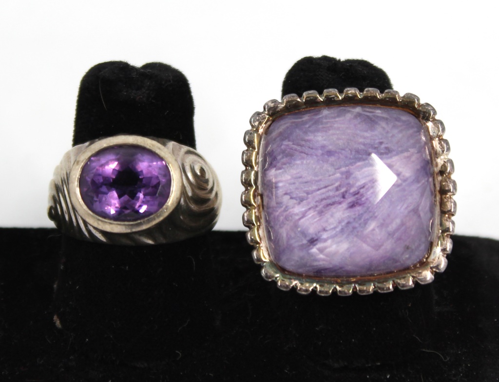 STERLING SILVER RINGS INCL AMETHYST  2bb437