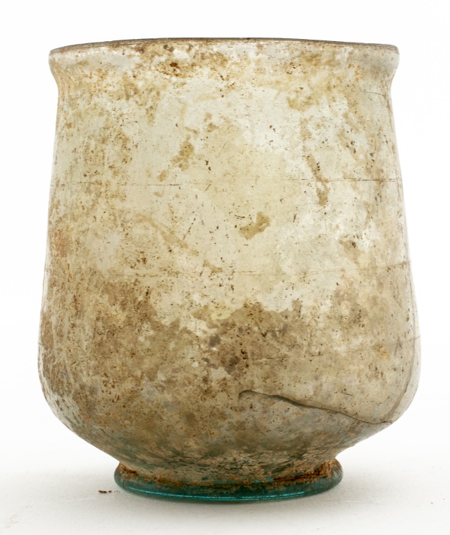 ANCIENT ROMAN GREEN GLASS BEAKER