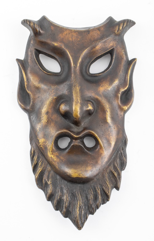 EUROPEAN ART DECO BRONZE MASK OF