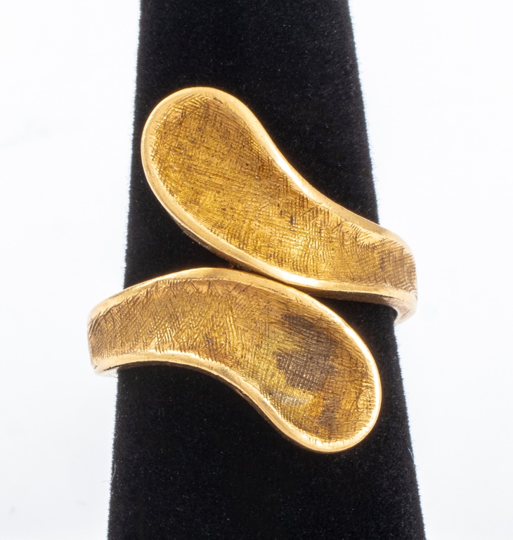 14K YELLOW GOLD SNAKE BY PASS RING 2bb617