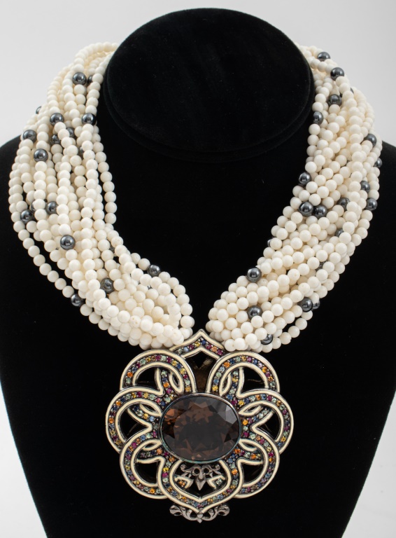 MODERN MULTI STRAND STATEMENT NECKLACE