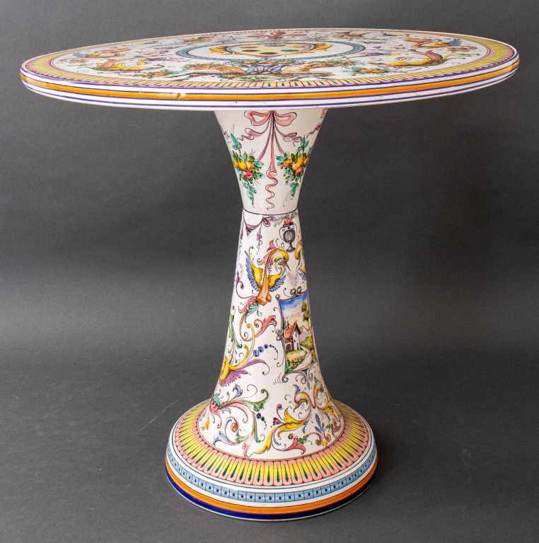 ITALIAN GLAZED CERAMIC SIDE TABLE 2bb67a