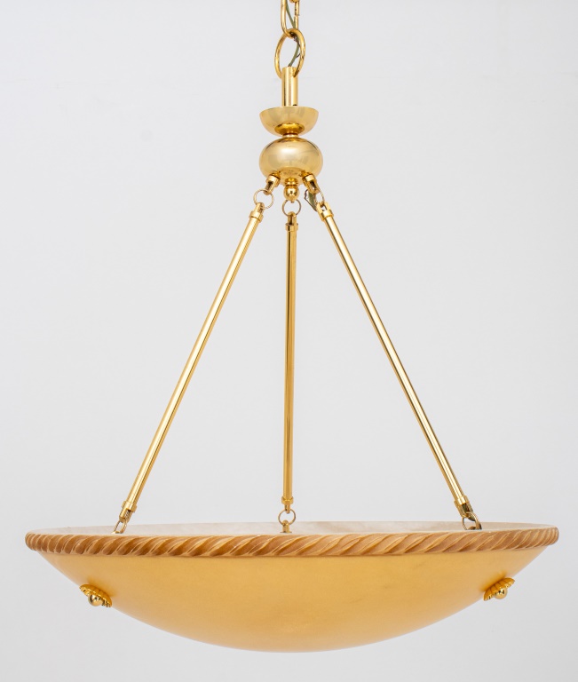 MARBLE DOME AND GILT METAL CHANDELIER 2bb70c
