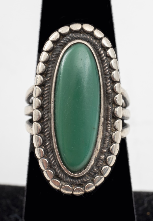 NATIVE AMERICAN NAVAJO SILVER GREEN 2bb73d