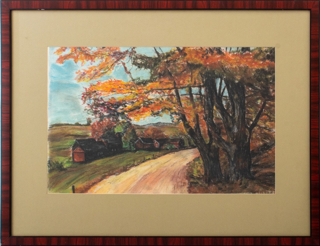 ILLEGIBLY SIGNED LANDSCAPE PASTEL 2bb776