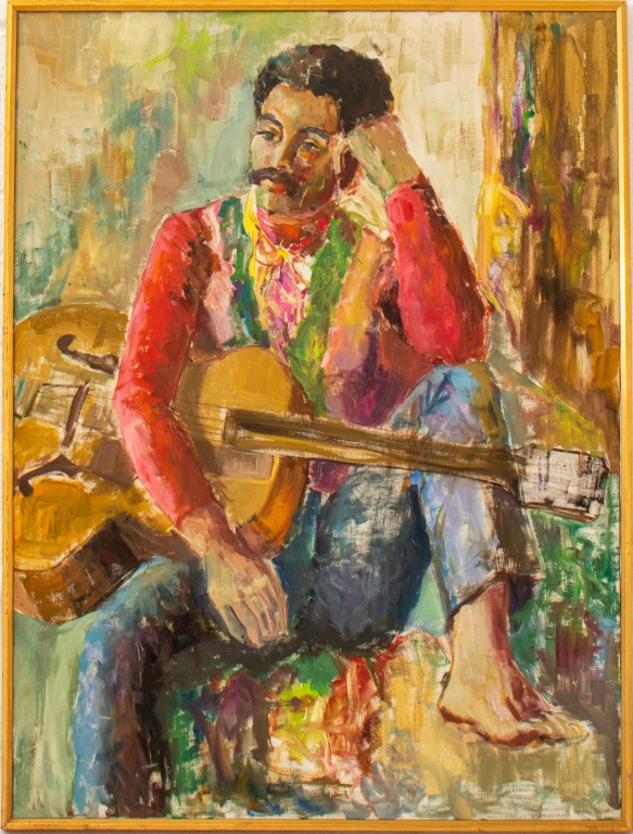 MAN WITH A GUITAR OIL ON CANVAS 2bb7c4