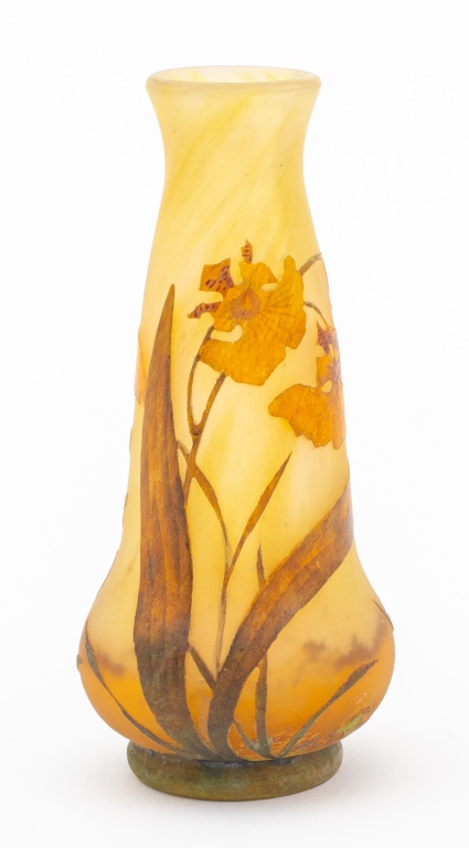 DAUM ENAMELED CAMEO GLASS VASE