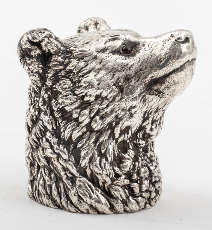 FABERGE MANNER GEMSET SILVER BEAR