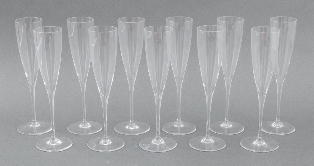 BACCARAT CRYSTAL CHAMPAGNE FLUTES,