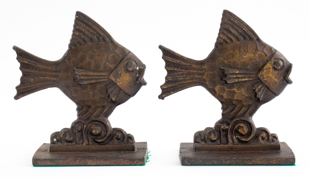 ART DECO FISH PATINATED BRONZE 2bba14