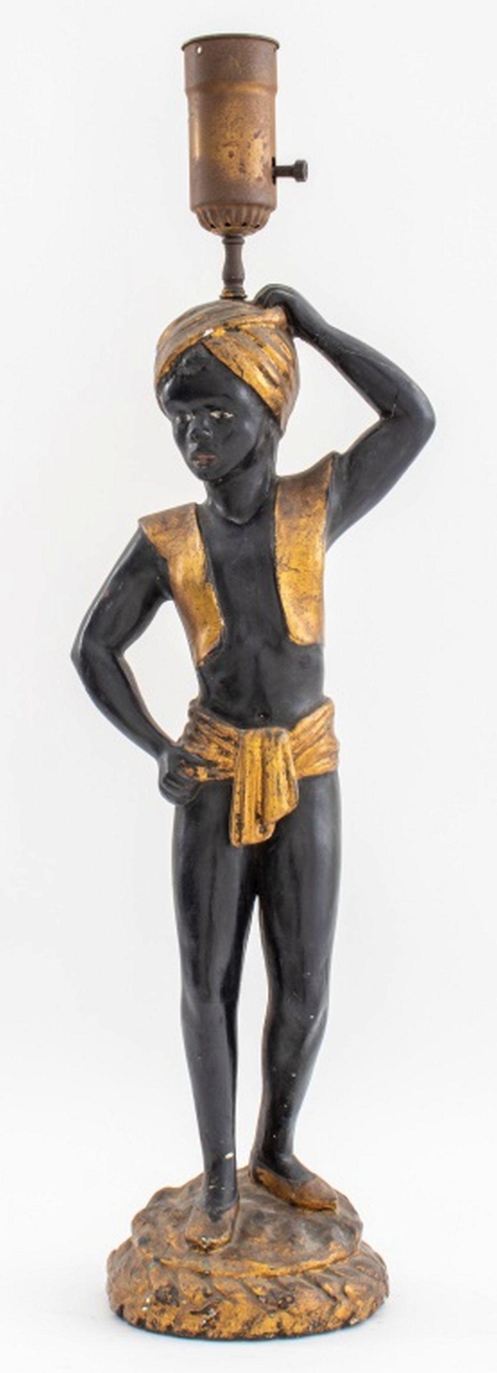 VENETIAN EBONIZED & GILDED WOOD BLACKAMOOR