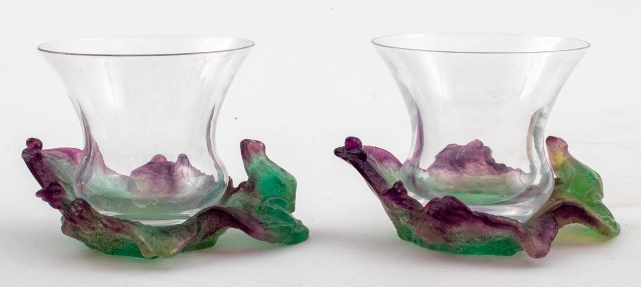 DAUM PATE DE VERRE GREEN PURPLE 2bbb22