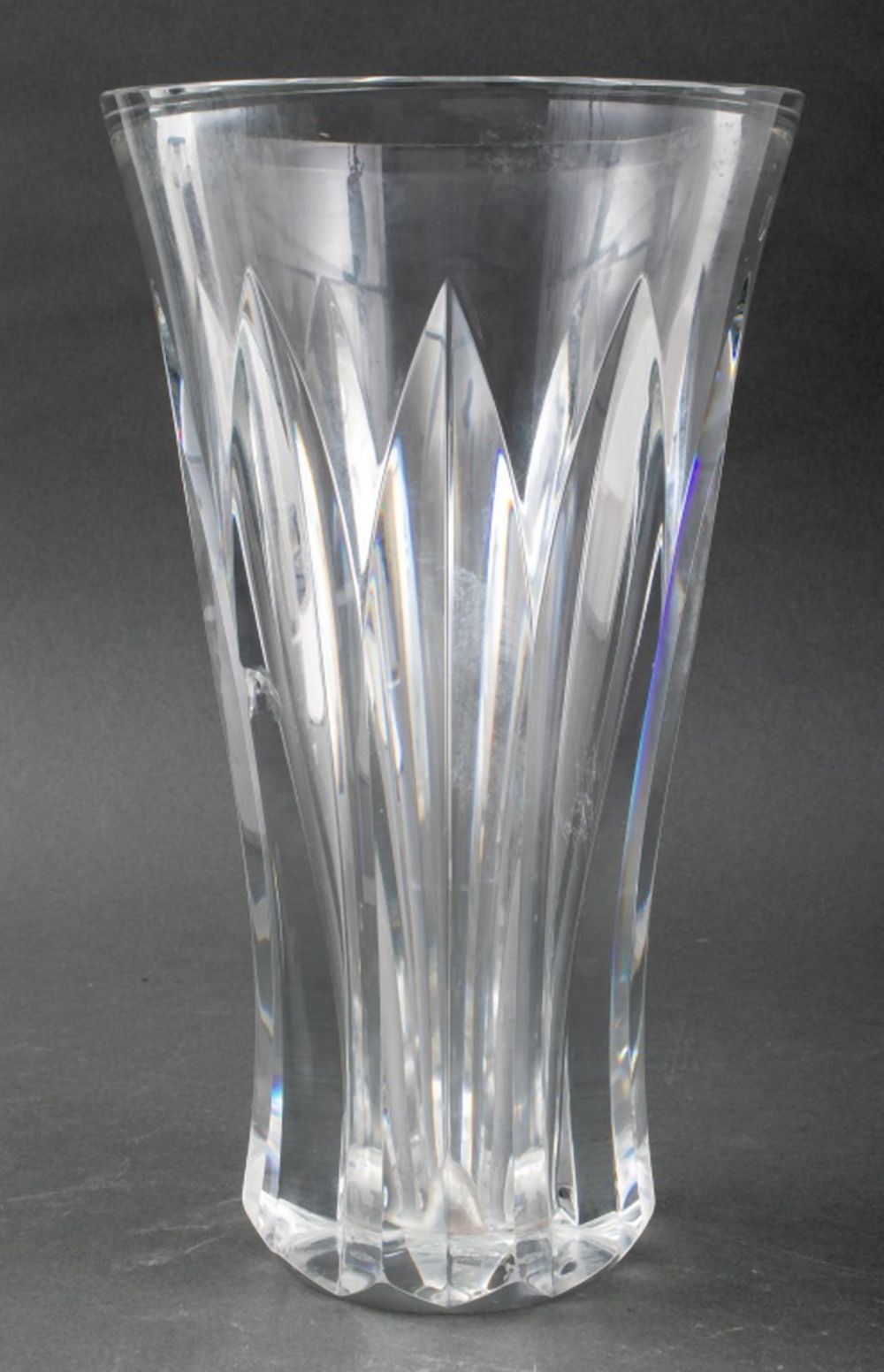 LARGE BACCARAT CRYSTAL CLEAR GLASS VASE