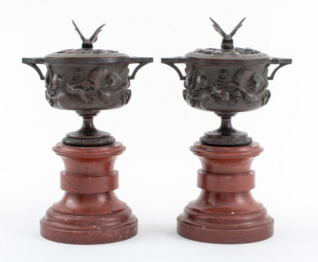 NEOCLASSICAL BRONZE COVERED URNS 2bbb67