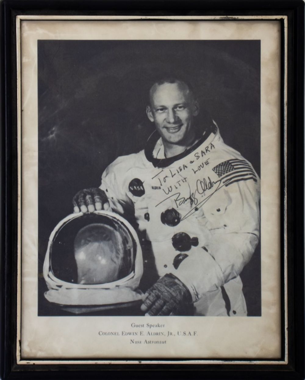 BUZZ ALDRIN AUTOGRAPHED BLACK AND 2bbb72