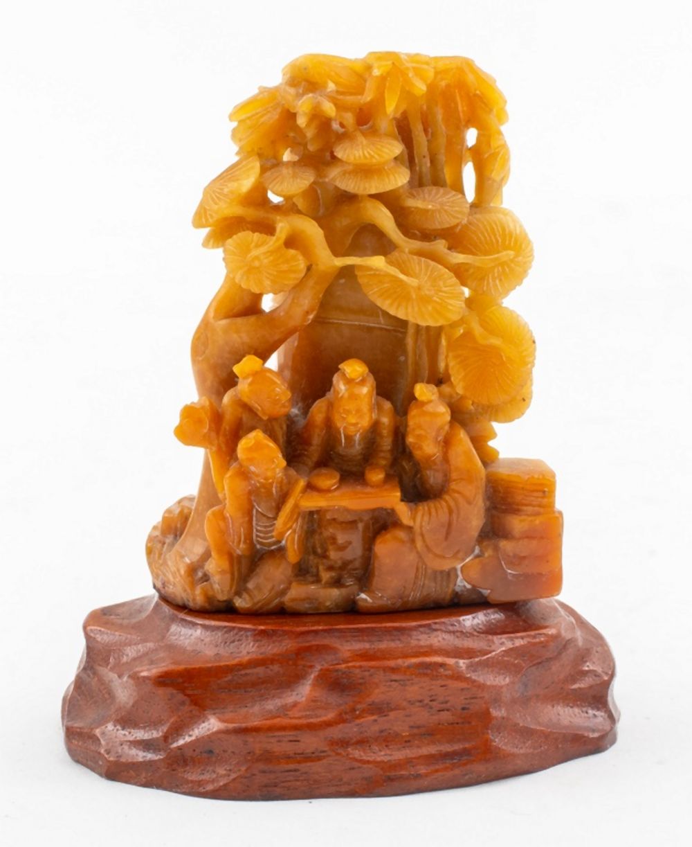 CHINESE CARVED RUSSET JADE BRUSH