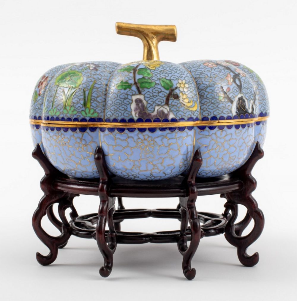 CHINESE CLOISONNE COVERED PUMPKIN 2bbbb6