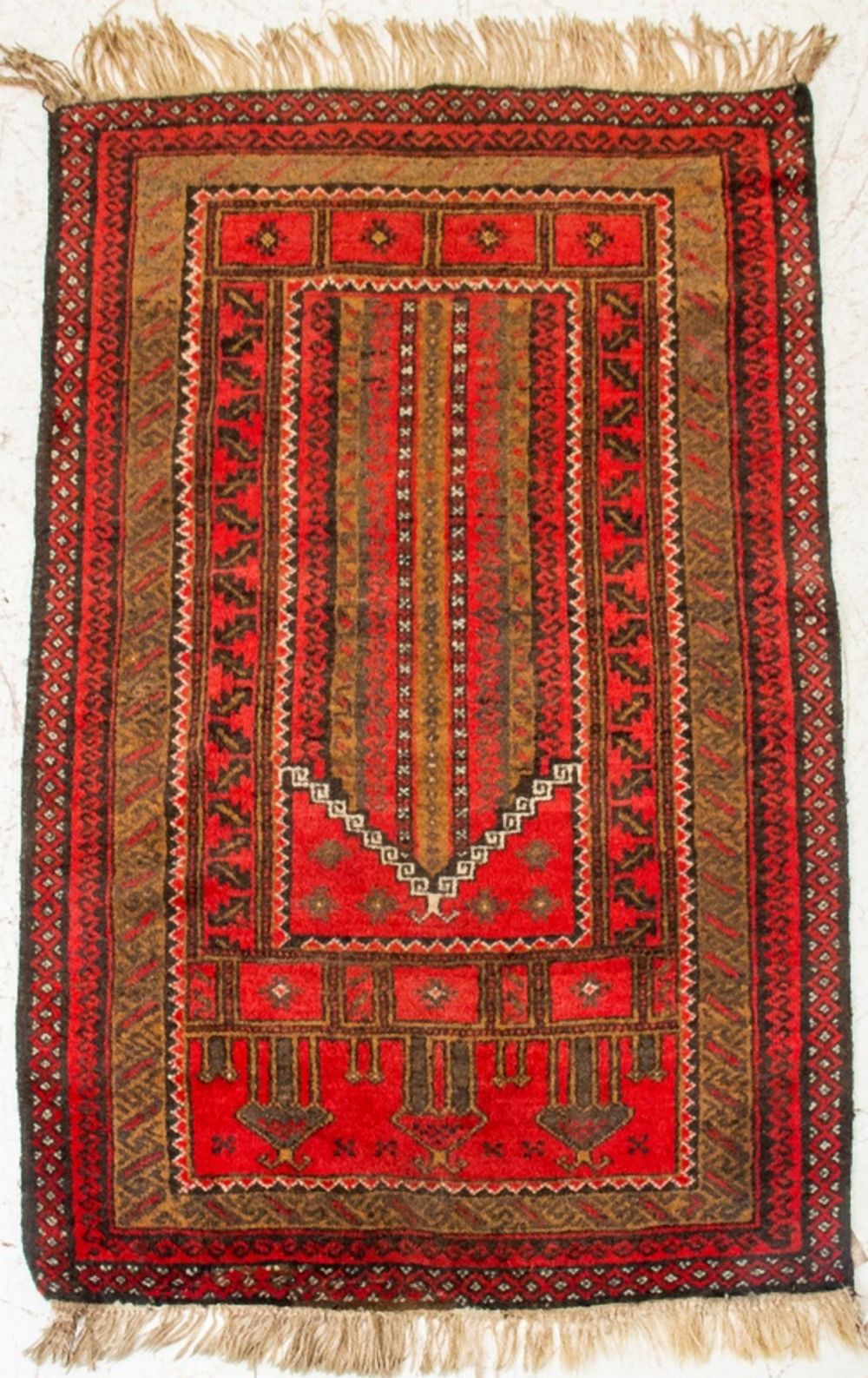 HANDKNOTTED WOOL PRAYER RUG Hand 2bbbeb