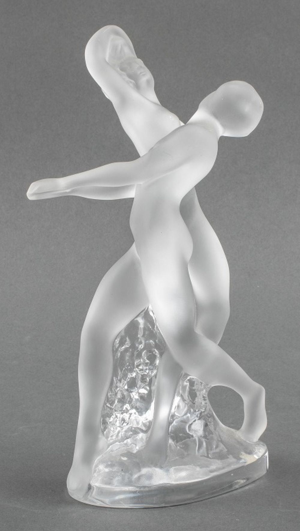 LALIQUE TWO DANCERS FROSTED CRYSTAL