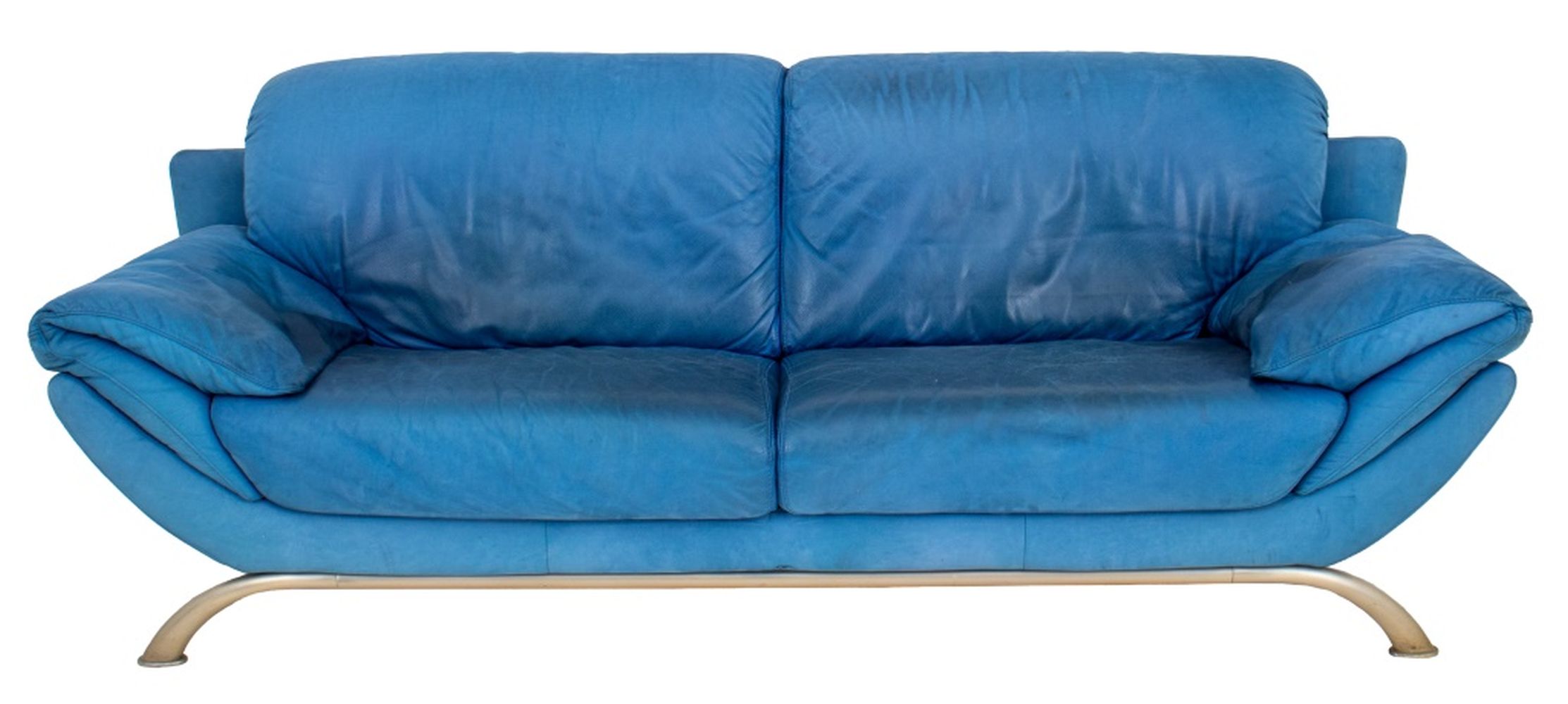 NATUZZI POST MODERN BLUE LEATHER 2bbc82