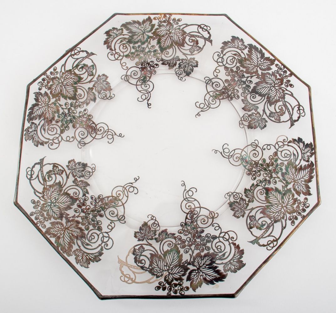 SILVER OVERLAY SERVING PLATTER 2bbccb