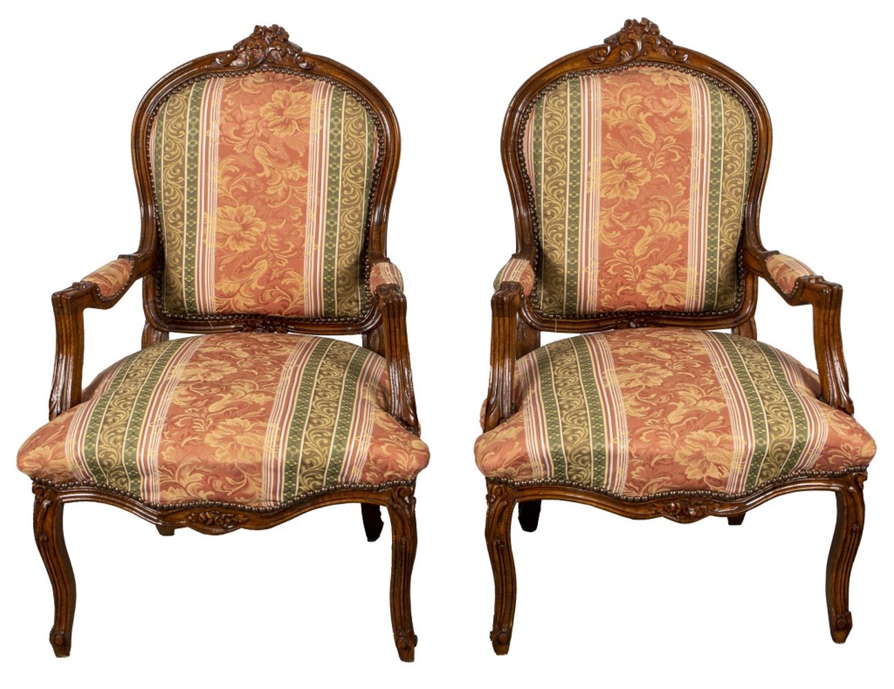 LOUIS XV STYLE CARVED UPHOLSTERED 2bbd34
