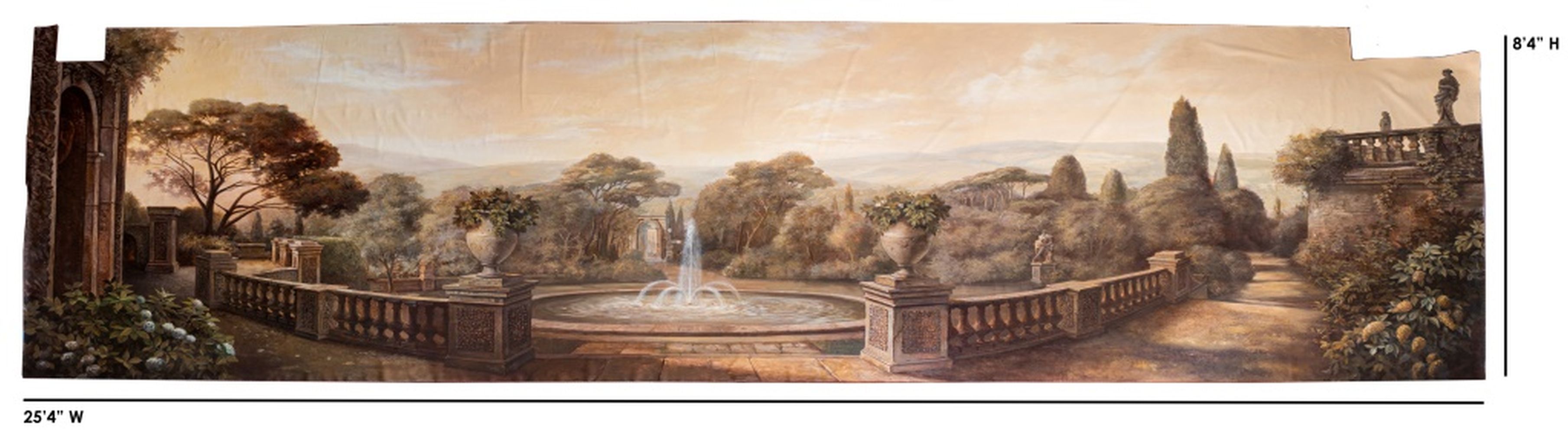 LARGE NEOCLASSICAL LANDSCAPE MURAL 2bbd64