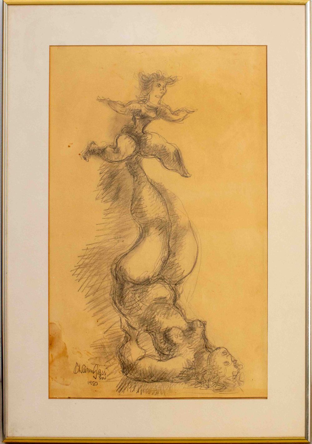 CHAIM GROSS ACROBATS DRAWING 2bbed1