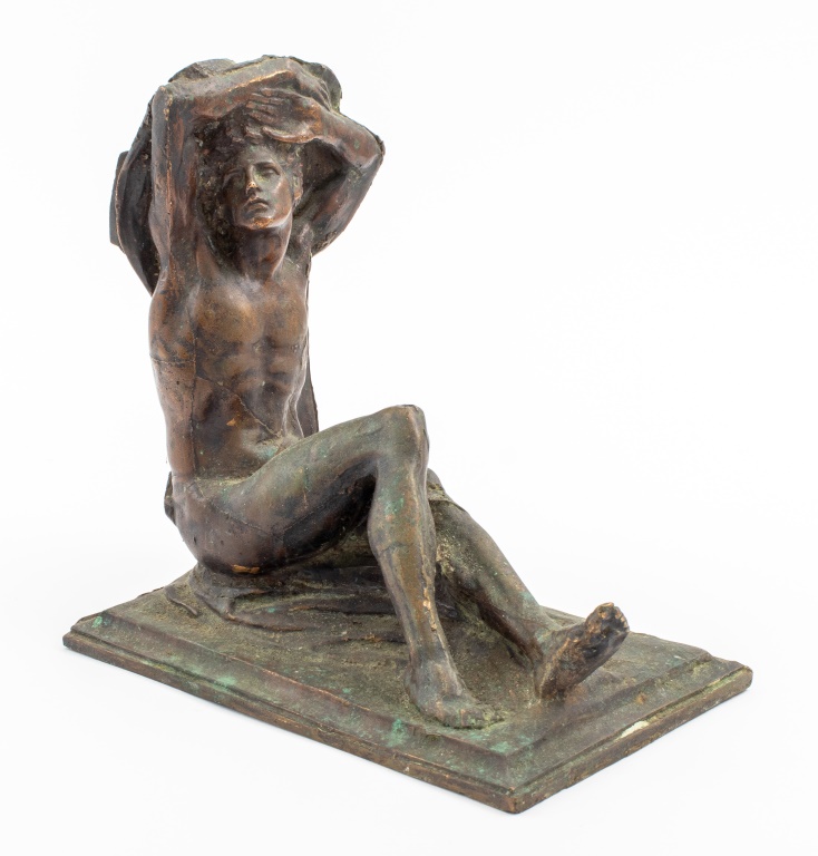 KORN ATTRIBUTED NUDE MALE BRONZE