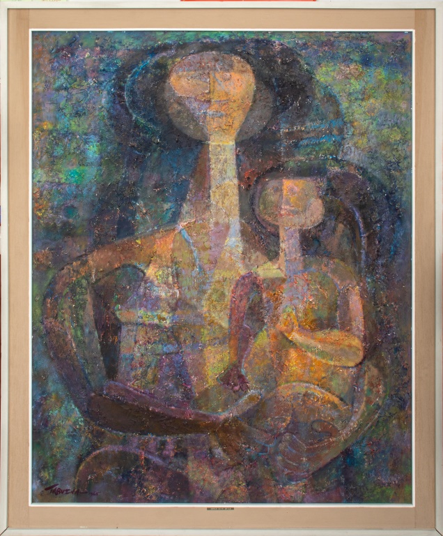 ROMEO TABUENA "WOMAN & CHILD" OIL