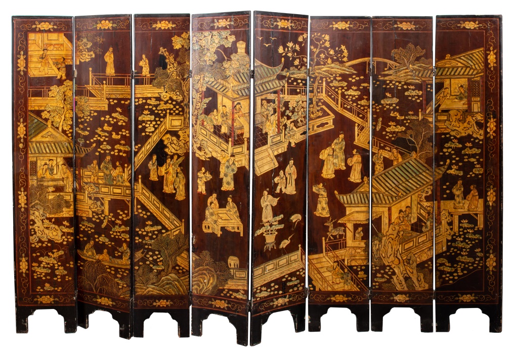 CHINESE 8 PANEL COROMANDEL WOOD 2bc137