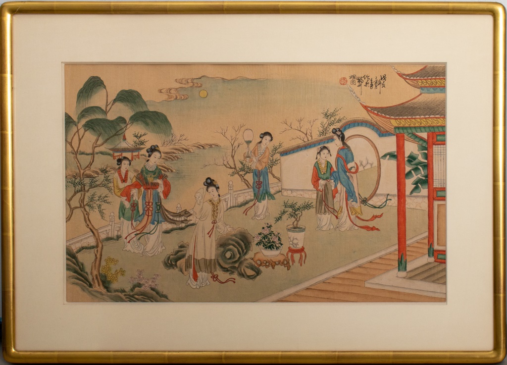 CHINESE PAINTING ON SILK OF BEAUTIES