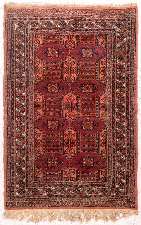 TURKMAN HANDKNOTTED PLUM WOOL RUG 2bc1b4