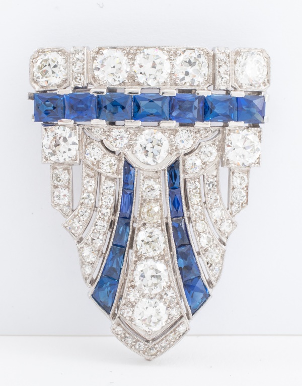 ART DECO PLATINUM DIAMOND SAPPHIRE 2bc1ee