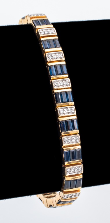 14K YELLOW GOLD SAPPHIRE DIAMOND 2bc1f1