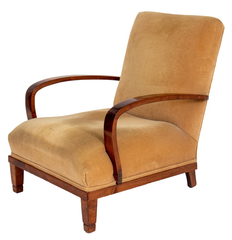 ART DECO CHAIR IN STAINED FRUITWOOD,