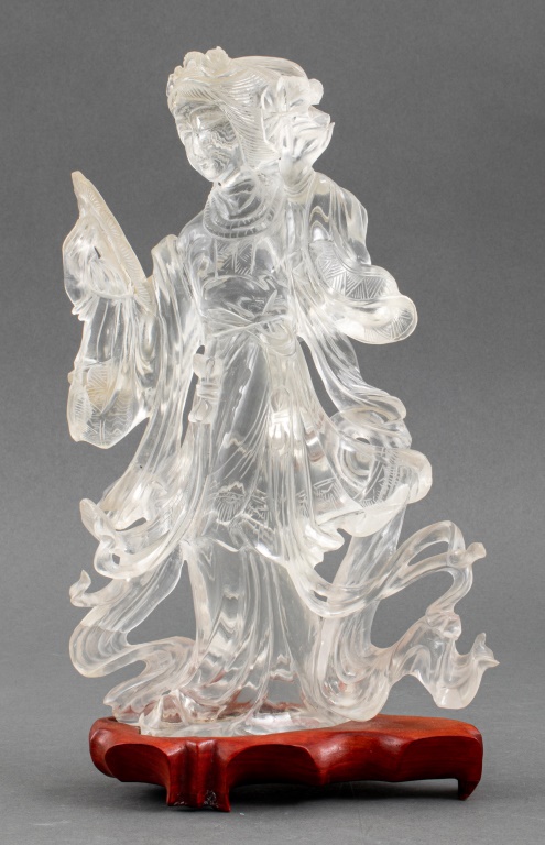 CHINESE ROCK CRYSTAL CARVING OF