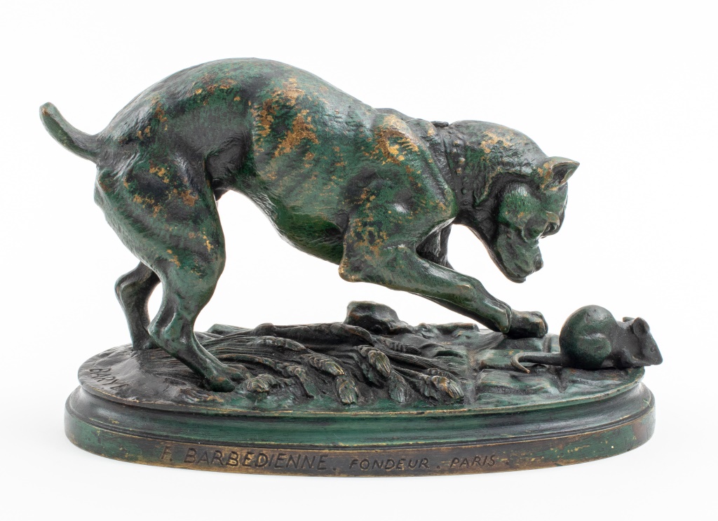 ANTOINE LOUIS BARYE ANIMALIER DOG BRONZE