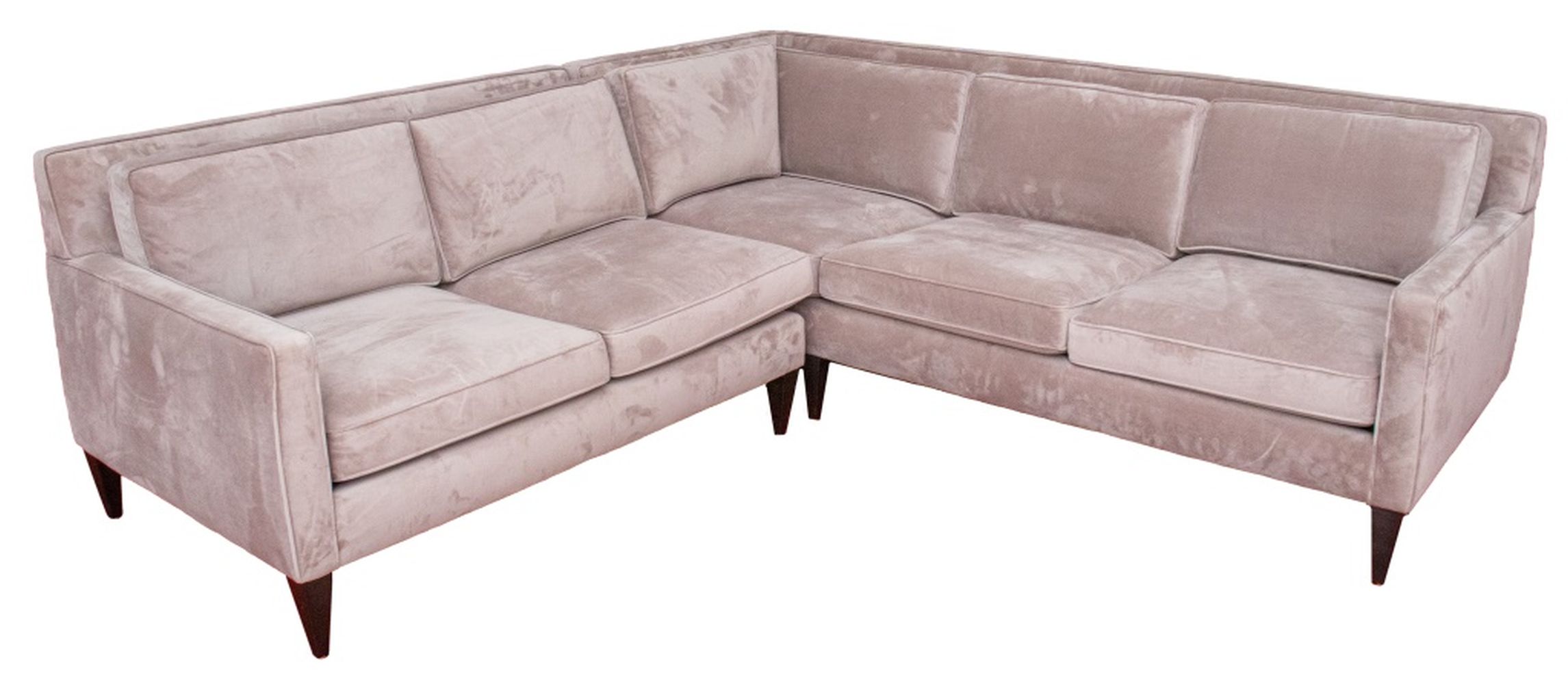 MODERN OYSTER GRAY VELOURS SECTIONAL 2bc308