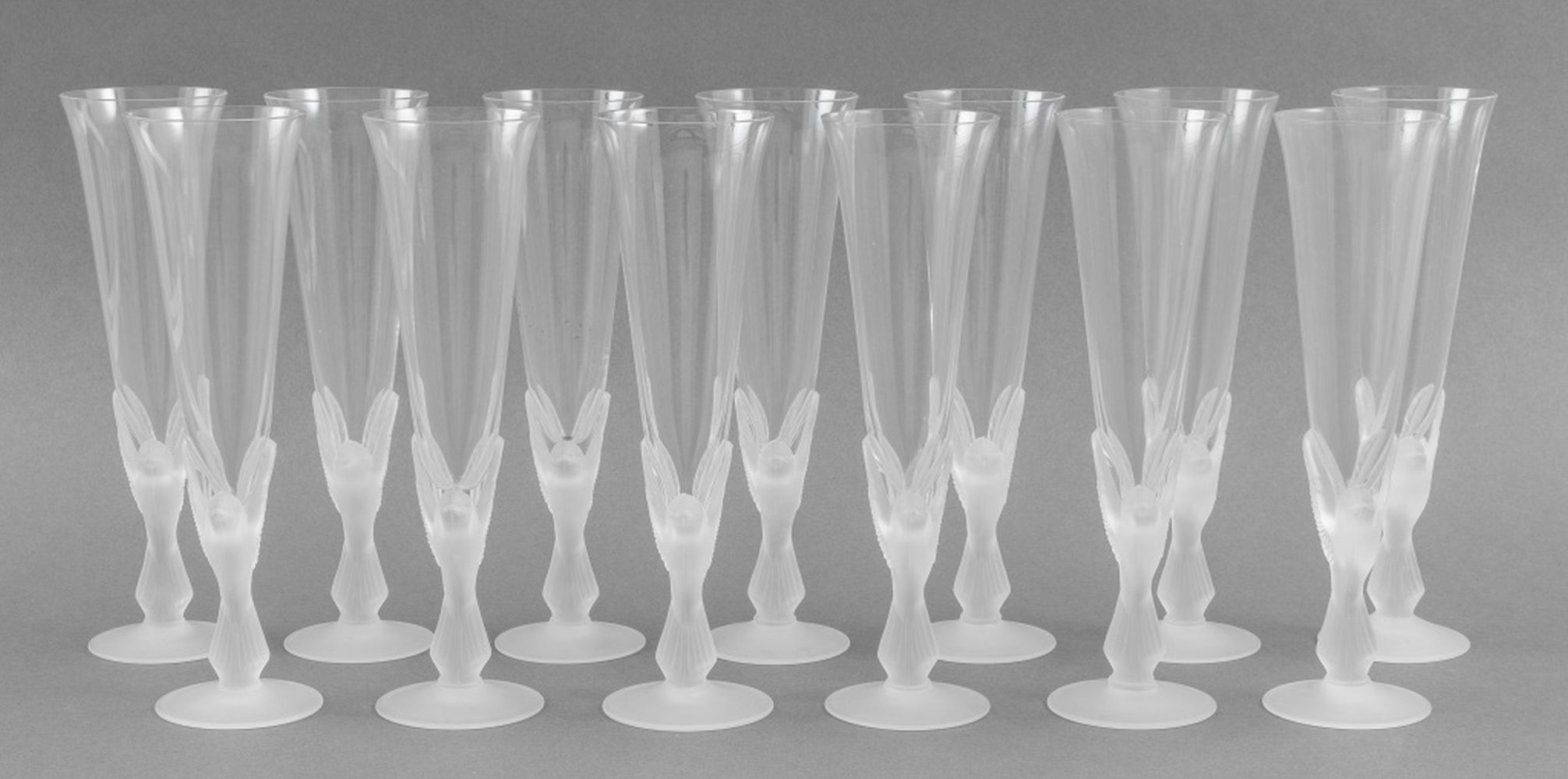 SASAKI "WINGS" FROSTED GLASS CHAMPAGNE