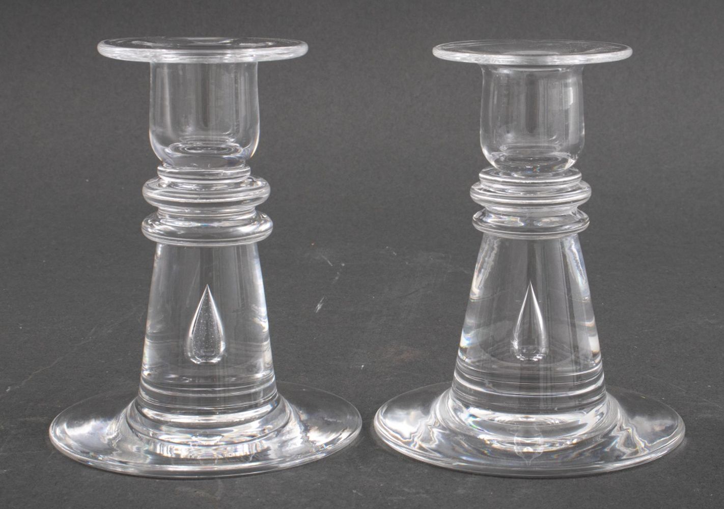 STEUBEN CLEAR GLASS CANDLE STICK,