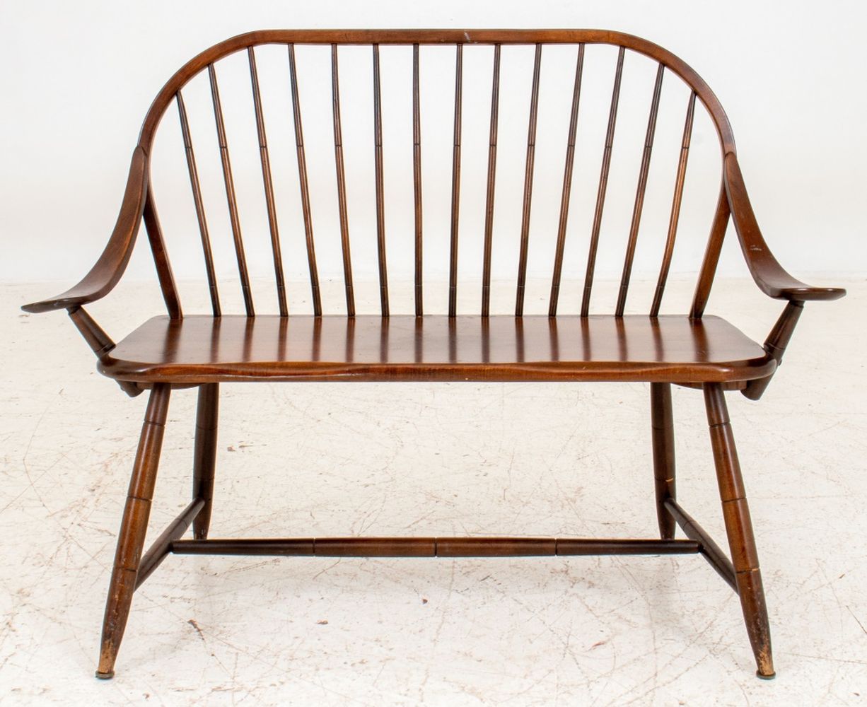 WALNUT WINDSOR STYLE TWO-SEATER
