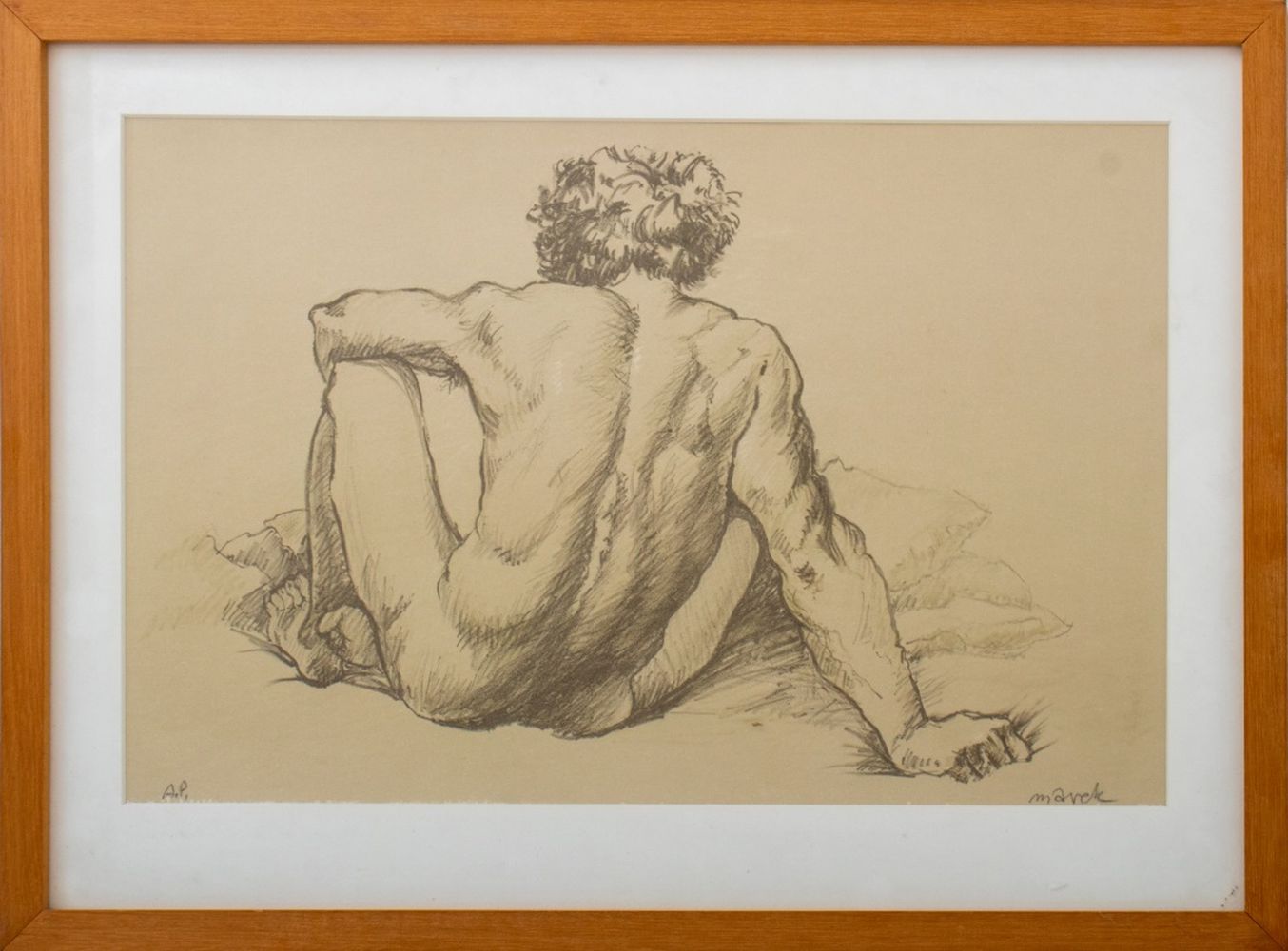 ILLEGIBLY SIGNED NUDE MALE BODY 2bc423