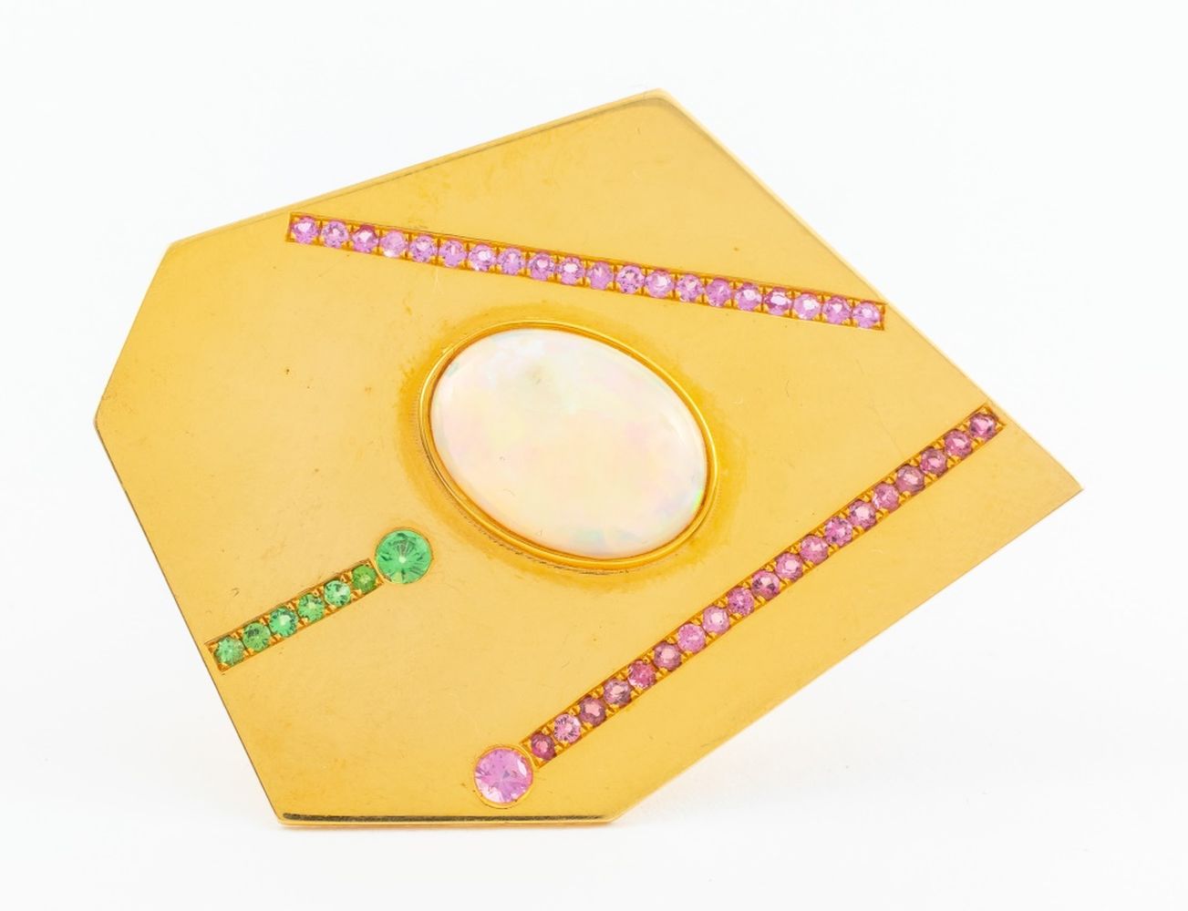 MODERN ART 14K YELLOW GOLD OPAL